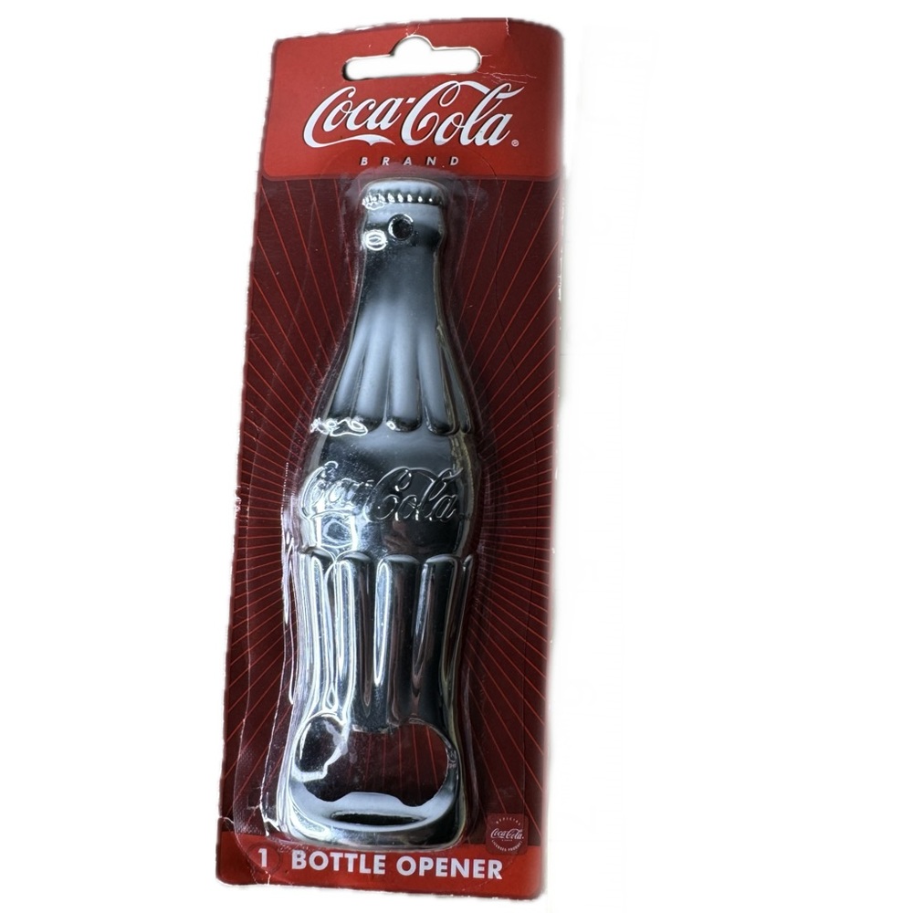 Coca-Cola Bottle Opener By Tablecraft Silver Contour Coke Shaped Metal Tool
